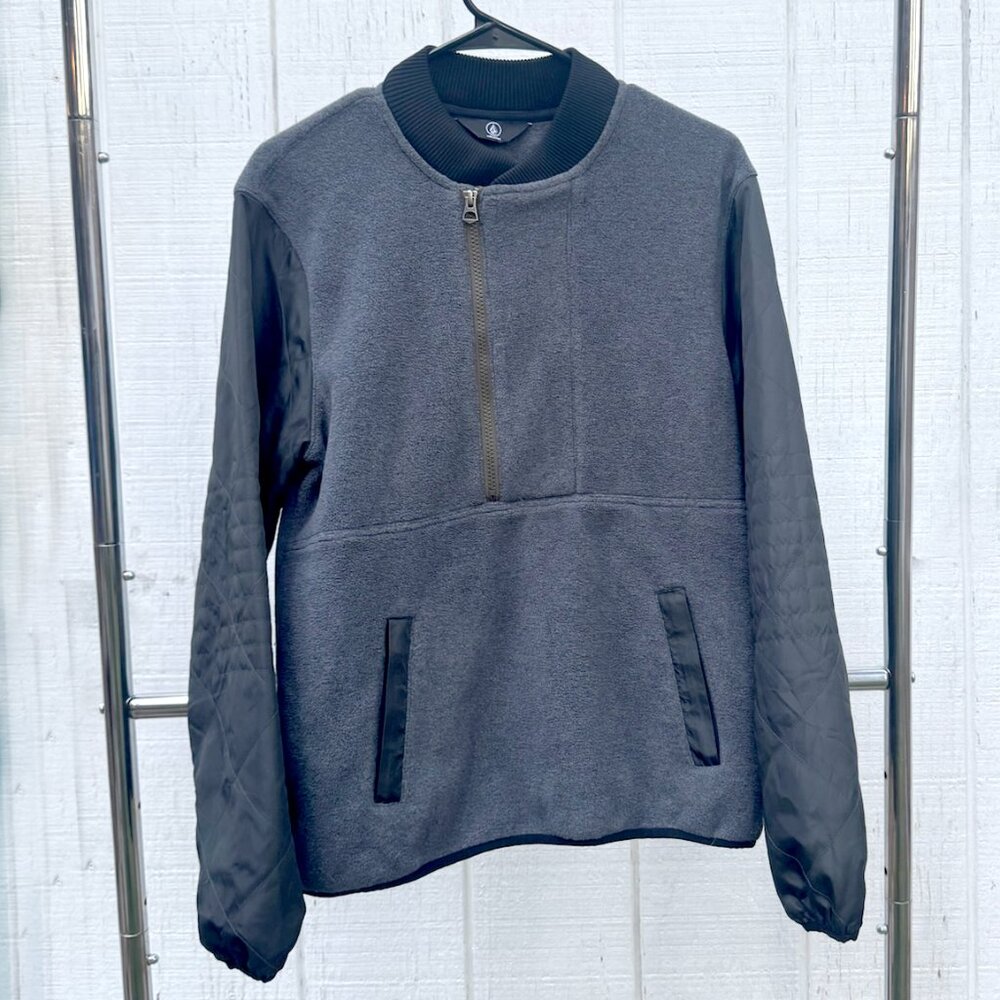 Volcom Polar Fleece 1/2 Zip Grey/Black Size Small